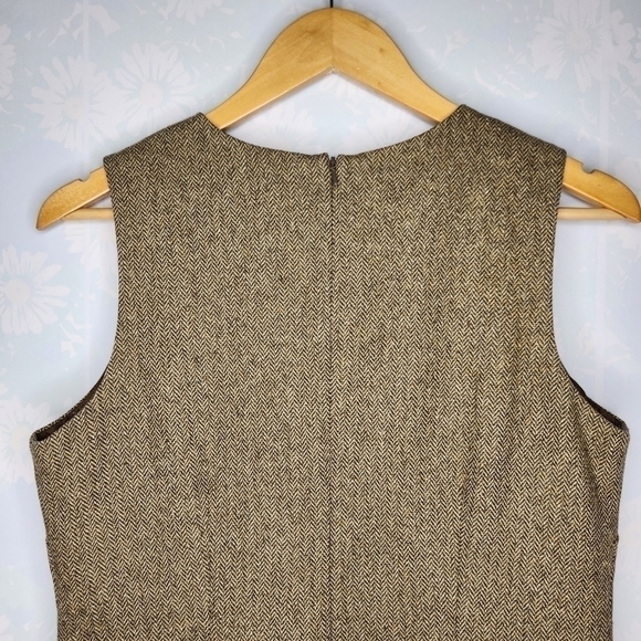 Vintage 1990s Eddie Bauer Wool Tweed Academia Sheath Dress Size Small Petite - Picture 8 of 11